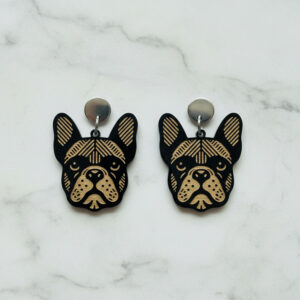 Aretes Bulldog Francés Negros
