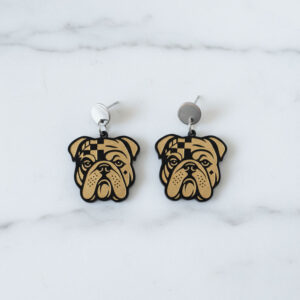 Aretes Bulldog Inglés Negros
