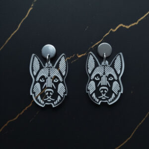 Aretes Pastor Aleman Transparentes